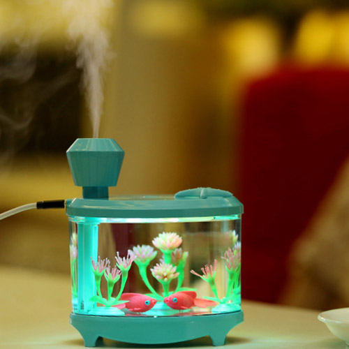 [FINAL CALL]創意小物館 創意魚缸夜燈加濕器 粉綠色
