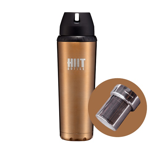 Ethne 美國 HIIT BOTTLE 極限健身水瓶/簡配版(古銅金(709ml))(送濾茶器)