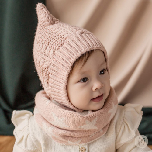 韓國 Happy Prince New Twinkle保暖雙面嬰兒童圍脖圍巾圍兜 粉紅色
