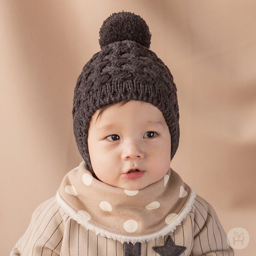 韓國 Happy Prince Karin保暖嬰兒童圍脖圍巾圍兜 棕色