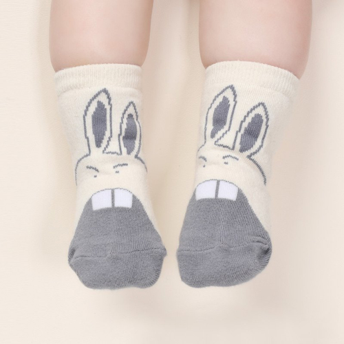 韓國 Happy Prince 童趣牙齒動物嬰童短襪 兔兔S