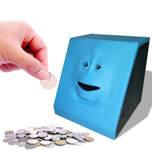 創意小物館 創意吃錢facebank存錢筒 平面藍色