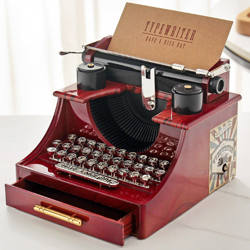 創意小物館 復古創意老式打字機音樂盒擺飾