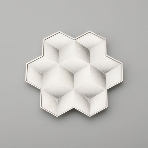 日本 能作 純錫幾何雪花盤 - S