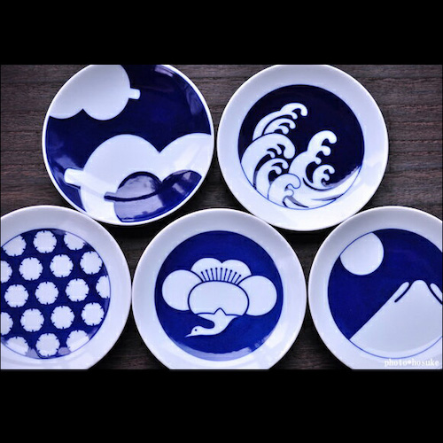 日本 KIHARA 吉祥圖紋豆皿(五件組)