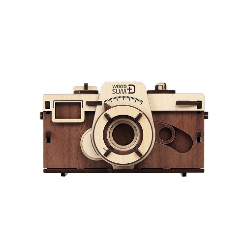 韓國 WOODSUM 輕手作。木製模型/35mm針孔相機(深色款)