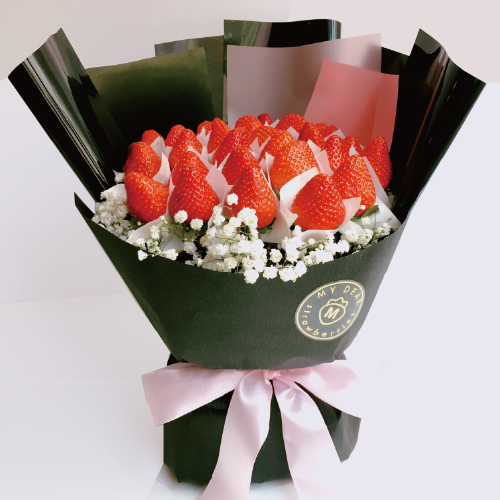 My Dear Strawberries PiNkY BlAcK繽粉黑鑽草莓花束(大型)