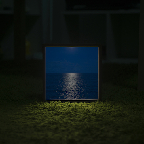Lighto光印樣 5吋療癒系大海燈箱-藍色月光Blue Moon／胡桃木