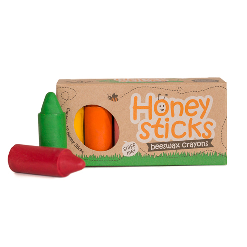 紐西蘭Honey Sticks 純天然蜂蠟無毒蠟筆-1歲以上寶寶適用-胖短款(共12色)