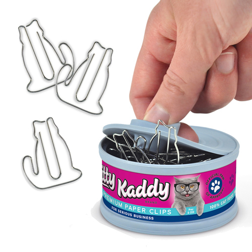 美國Fred&Friends 貓罐頭迴紋針 Kitty Kaddy