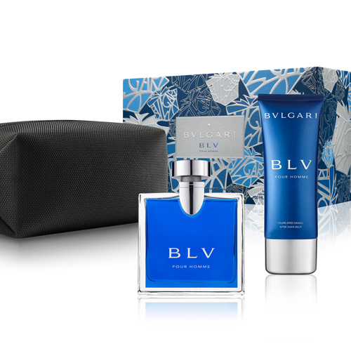 【加贈高級盥洗包】BVLGARI  魅力藍茶男香冬季氛禮盒
