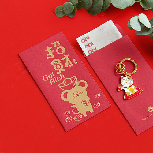 【清倉價】卡片提袋包材館 2020鼠年燙金紅包袋 招財鼠