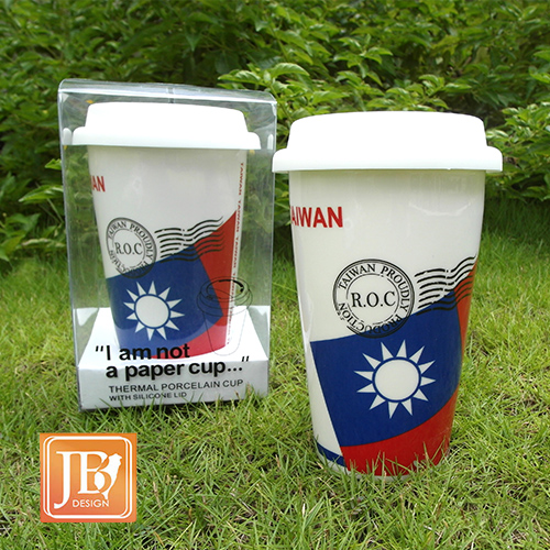 JB Design愛台灣系列_台灣國旗雙層陶瓷杯