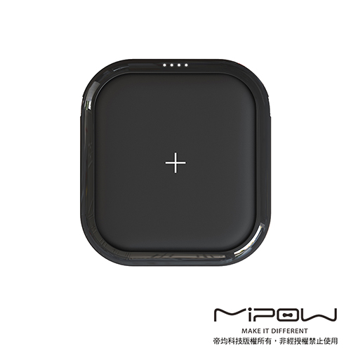 MiPOW Power Cube 10000mAh 無線充電+PD雙向快充行動電源 (附絨布收納袋)-經典黑