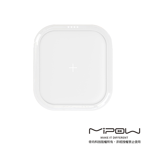 MiPOW Power Cube 10000mAh 無線充電+PD雙向快充行動電源 (附絨布收納袋)-怡靜白