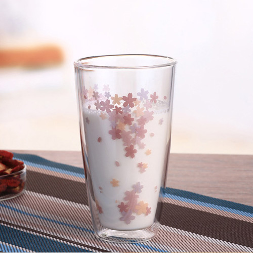 家居生活雜貨鋪 日式櫻花雙層玻璃杯