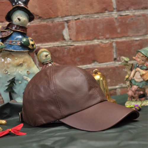 牛皮運動家棒球帽(棕色)