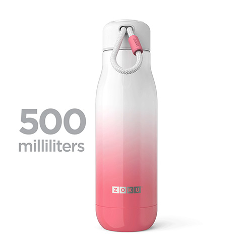 美國 ZOKU 真空不鏽鋼保溫瓶(500ml)-漸層粉