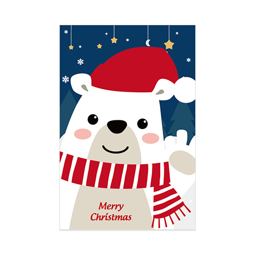 【3/29~6/30畢業季早鳥88折優惠】卡片提袋包材館 聖誕人氣角色祝福賀卡 北極熊