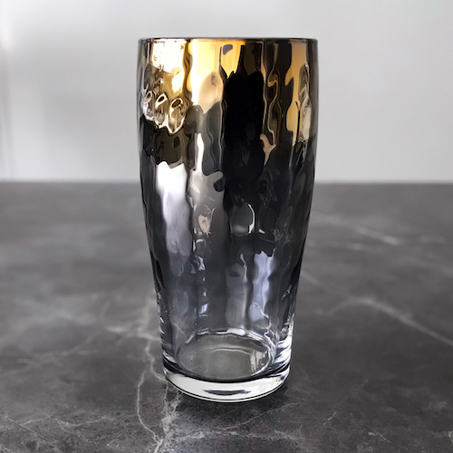 日本 PROGRESS 鈦無限 金色波紋啤酒杯
