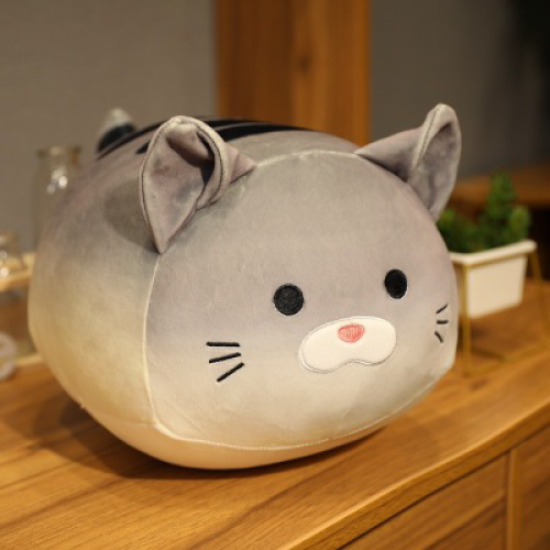 創意小物館 好吃麵包貓貓抱枕 40cm 灰貓