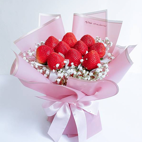My Dear Strawberries 【生日入門款】Happy Birthday生日草莓花束(櫻花粉)