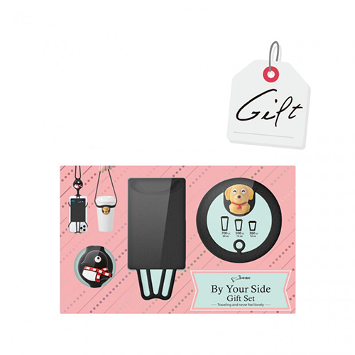 Bone 陪你在身邊 - 斜背手機綁+環保杯綁禮物組-黑色