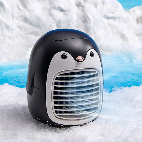 家居生活雜貨舖 冰原企鵝USB水冷風扇 黑色