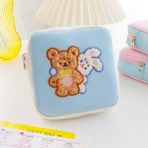 創意小物館 可愛刺繡衛生棉化妝品收納小包 捉迷藏