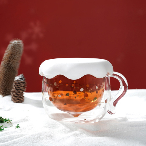 家居生活雜貨舖 橡實雙層玻璃杯 積雪蓋