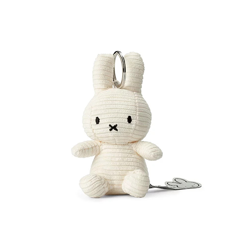 BON TON TOYS 
Miffy米菲兔燈芯絨鑰匙圈 10cm 白