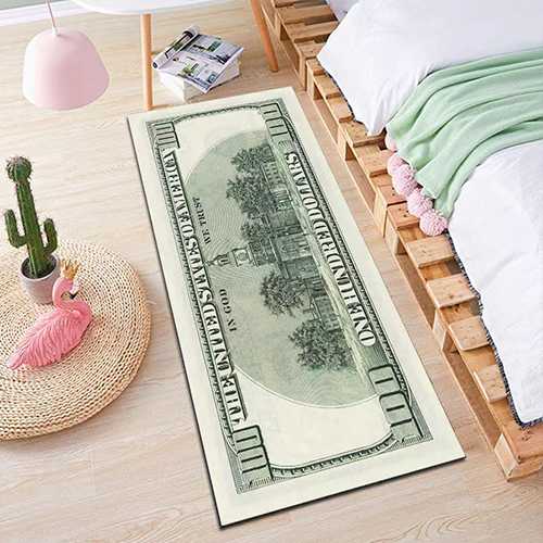 【會計年度現貨出清】家居生活雜貨舖 
鈔票長條地毯 50*120cm 100美元背面