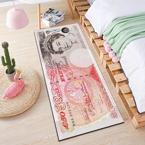 家居生活雜貨舖 鈔票長條地毯 50*120cm 50英鎊