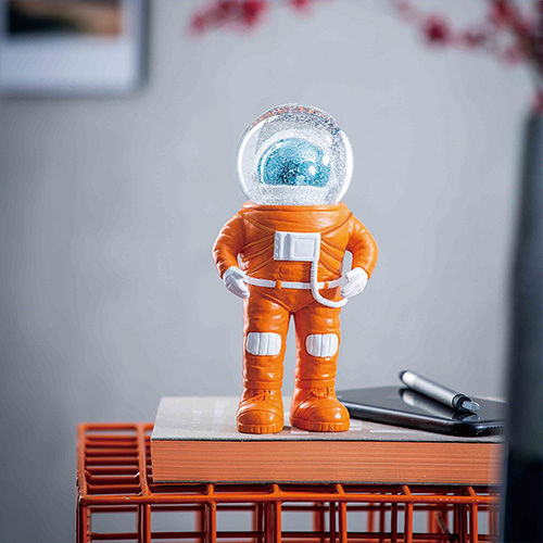 德國 Donkey 雪花太空人水晶球(橘色)