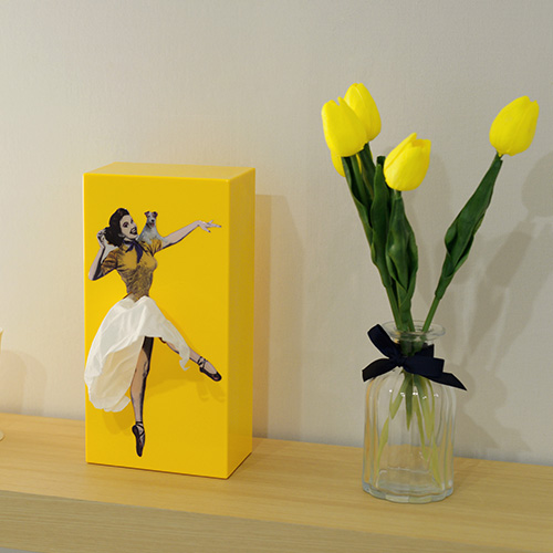 韓國 SPEXTRUM 蓬蓬裙女郎造型面紙盒(黃色)