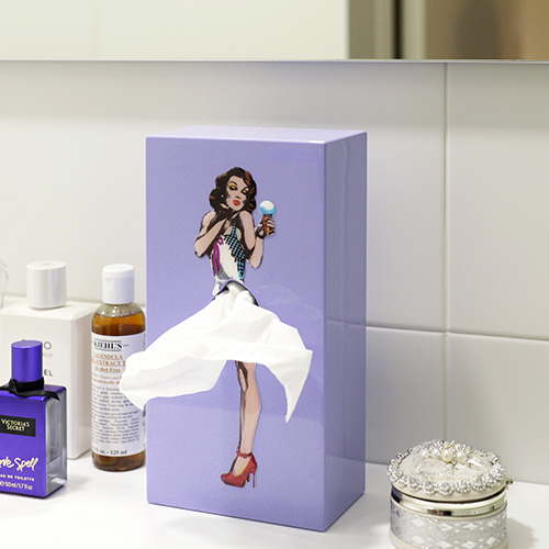 韓國 SPEXTRUM 蓬蓬裙女郎造型面紙盒(紫色)