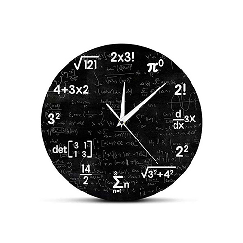 創意小物館 數學公式MDF密集板掛鐘 B款-黑底