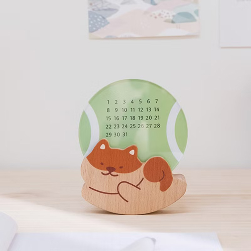 遊木時光 woodtime 【過好日萬年曆-跑跑柴犬】無時效年曆 / 辦公小物