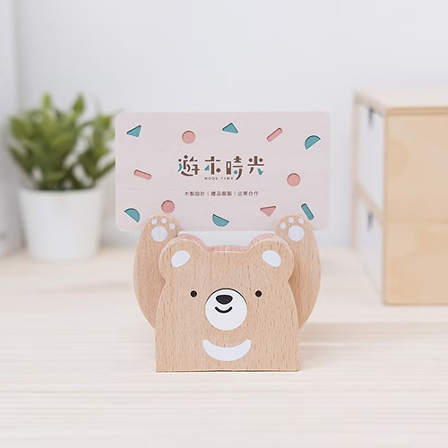 【會計年度現貨出清】遊木時光 woodtime 【HOLD運名片座-熊好運】名片收納 / 辦公小物
