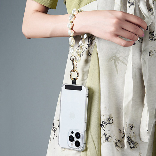 創意小物館 手機串珠腕鍊掛繩 金色