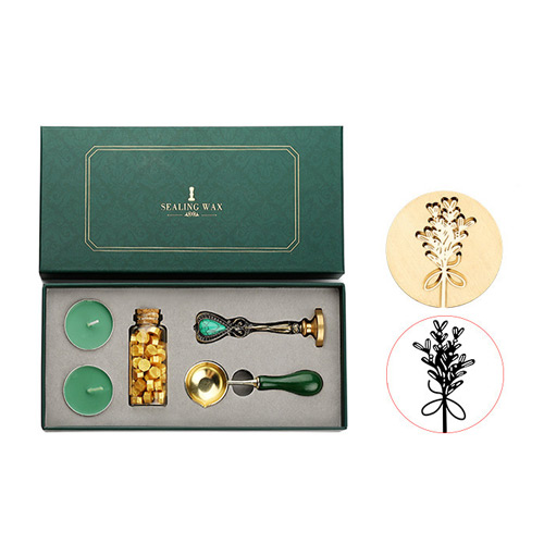 創意小物館 儀式感仿舊復古火漆封蠟印章套組 薰衣草