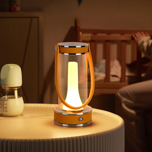 【1/2~8/31春日特惠85折】創意小物館 皮質手提氛圍燈 橙黃色