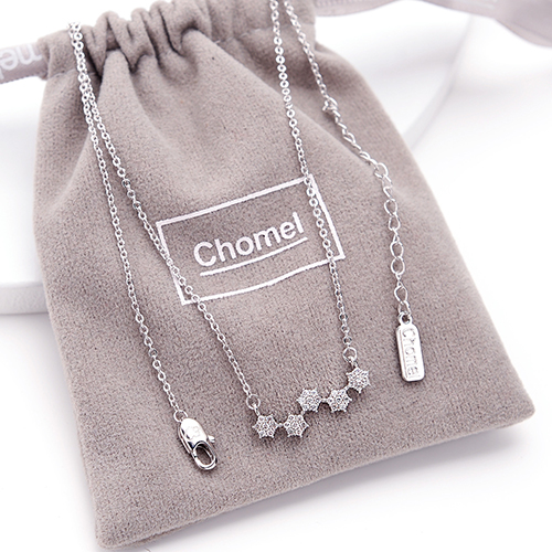 Claire飾品 Chomel 純銀雪花項鍊 白金