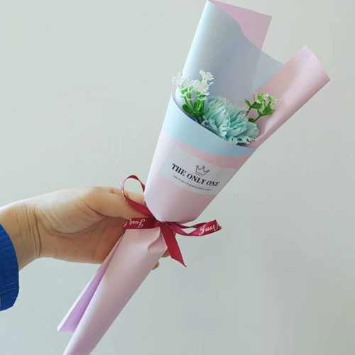 創意小物館 質感仿真康乃馨 (單支) 淺藍