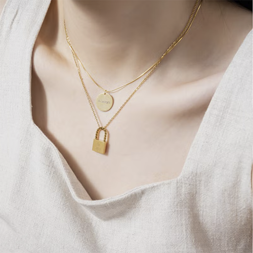 獨家記憶手作 【客製化刻字】蛇骨鍊圓牌項鍊 訂製 圖案 925純銀 金 銀 玫瑰金(金-單面雕刻)