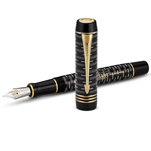 PARKER 派克 18K金 世紀系列 經典大多福100周年 F尖 鋼筆 限量珍藏木禮盒 純黑金夾