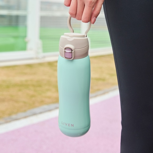 乾唐軒 躍動保溫杯 / 雙層不銹鋼 / 馬卡龍款 / 便攜拉環蓋 / 5色 500ml(薄荷綠)