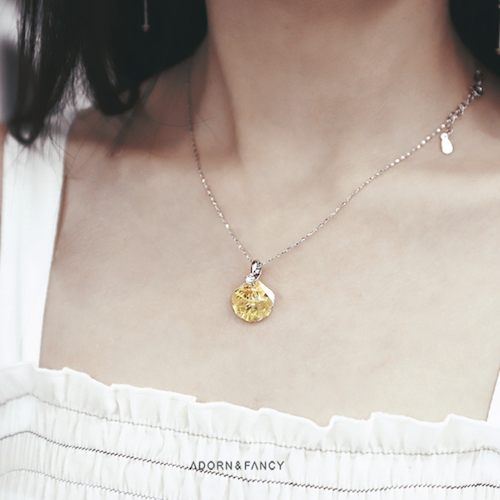 ADORN & FANCY 瑤貝｜純銀抗過敏水晶貝殼項鍊(45cm)