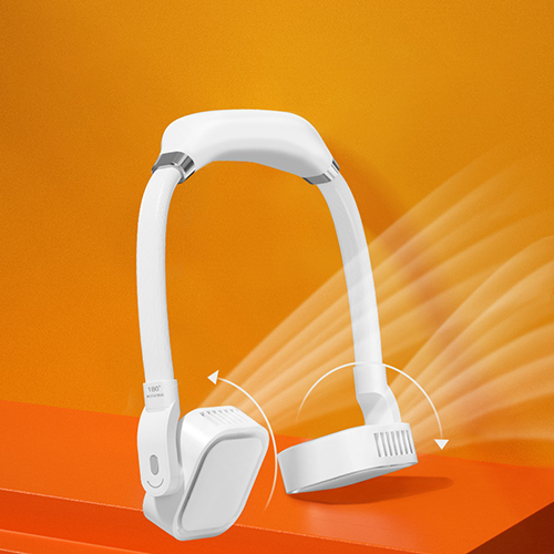 創意小物館 USB掛脖180度旋轉風扇 象牙白