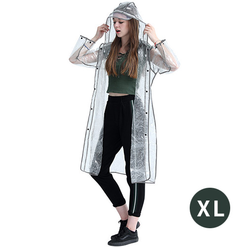 創意小物館 繁星炫彩灰色包邊反光雨衣 XL